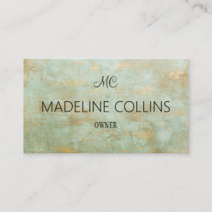 Personalize Elegant modern gold and green mottled  Business Card