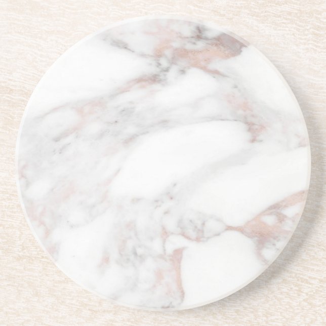 Personalize Elegant Rose Gold Marble Template Coaster (Front)