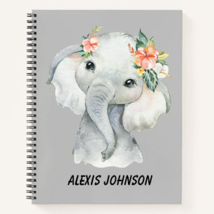 Personalize Elephant Sketch Notebook