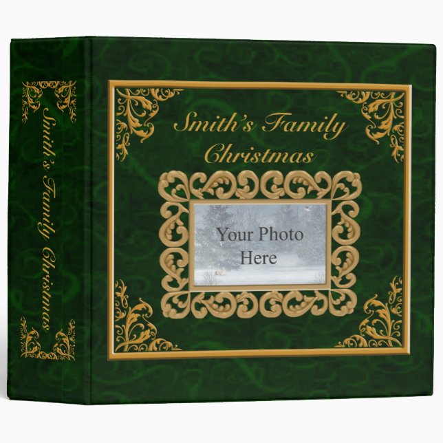 Personalize Emerald Christmas Album Binder (Front/Spine)