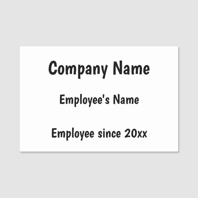 Personalize Employee Name Tags (Front)