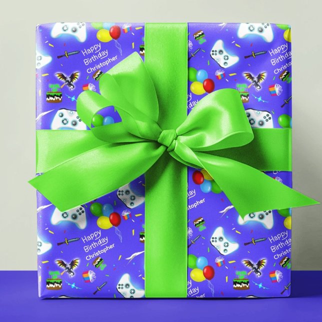 Personalize Epic Gamer Birthday Critical Hit!  Wrapping Paper (Creator Uploaded)