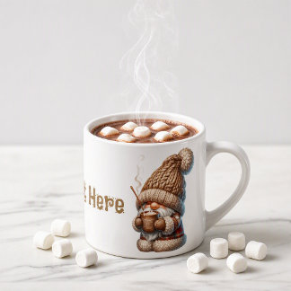 Personalize Espresso Cup with Cocoa Sipping Gnome