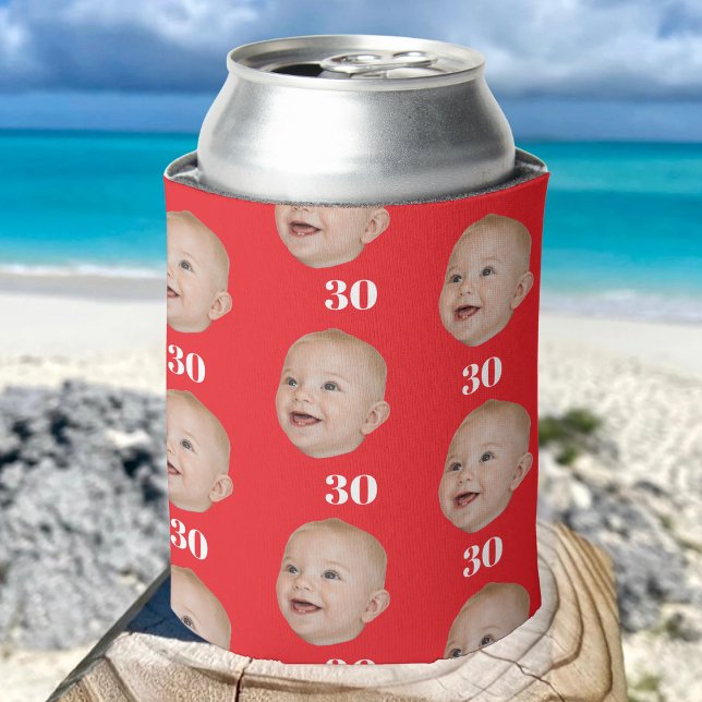 Personalize Face 20th 30th 40th 50th Birthday Crew Can Cooler (Creator Uploaded)