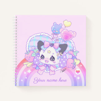Personalize - fairy kei, kawaii cute bunny, pink notebook
