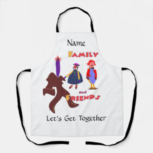 Personalize Family And Friends Logo White Apron