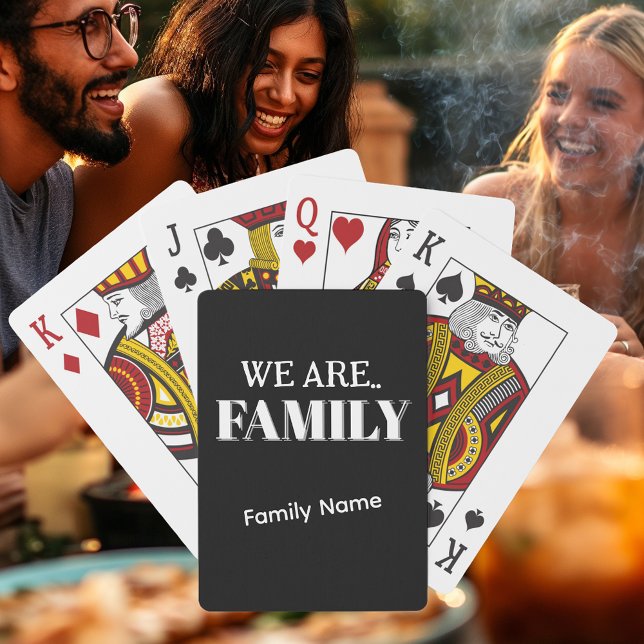 Personalize  “FAMILY” & Family Name B&W Game Playing Cards (Creator Uploaded)