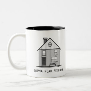 Personalize Family Names Fathers day Two-Tone Coffee Mug