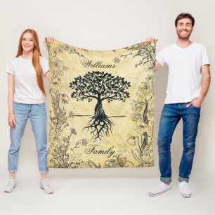 Personalize Family Tree Fleece Blanket