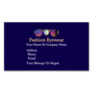 Personalize Fashion Eyewear Sunglasses Dk Blue  Magnetic Business Card