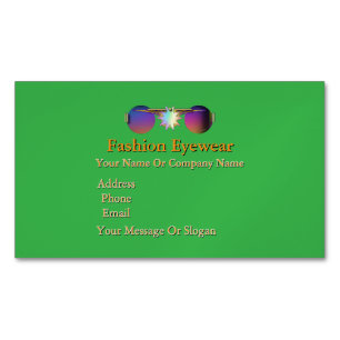 Personalize Fashion Eyewear Sunglasses Green   Magnetic Business Card