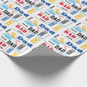 Personalize Fathers Day Birthday Men's Gift Wrapping Paper