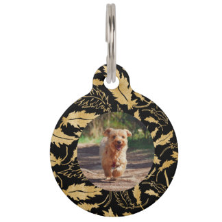 Personalize Faux Gold Leaf on Black Lost Dog Pet Tag