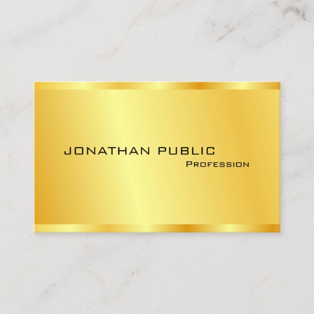 Personalize Faux Gold Modern Elegant Professional Business Card (Front)
