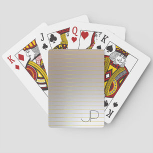 Personalize Faux Gold Silver Mono gram Template Playing Cards