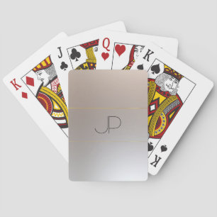 Personalize Faux Gold Silver Monogram Template Playing Cards