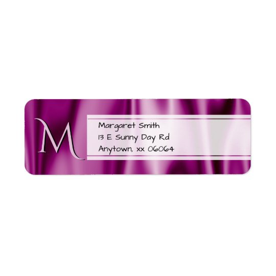 Personalize: Faux Orchid Satin Fabric Texture Return Address Label