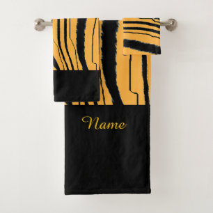 Personalize Faux Tiger Print Exotic Bath Towel Set