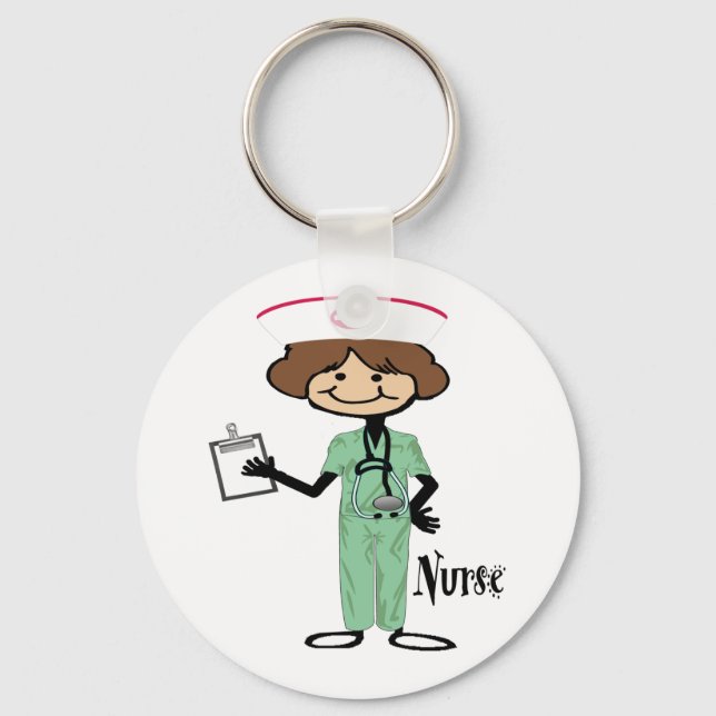 Personalize Female Nurse Keychain (Front)