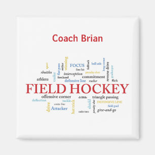 Personalize, Field Hockey Coach Thank You in Words Magnet