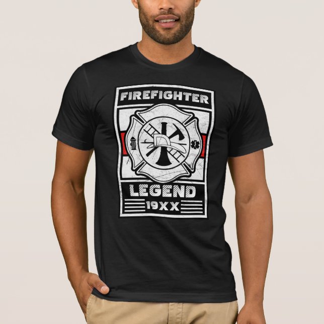 Personalize Firefighter Legend Custom Firefighting T-Shirt (Front)
