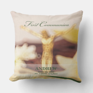 Personalize, First Communion Congratulations Throw Pillow