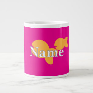 Personalize Fish Hot Pink  Large Coffee Mug