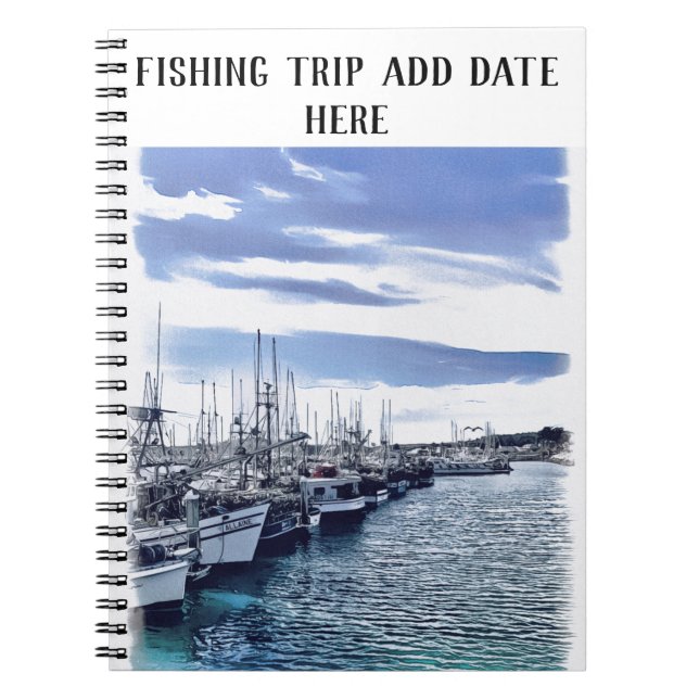 Personalize Fishing Trip Spiral Photo Notebook (Front)