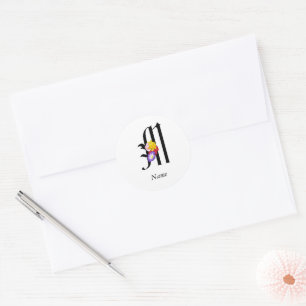 Personalize Floral Monogram M + Name Envelope Seal