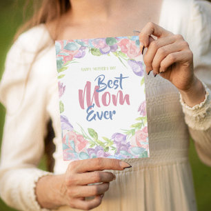 Personalize Floral Watercolor Mother's Day Card