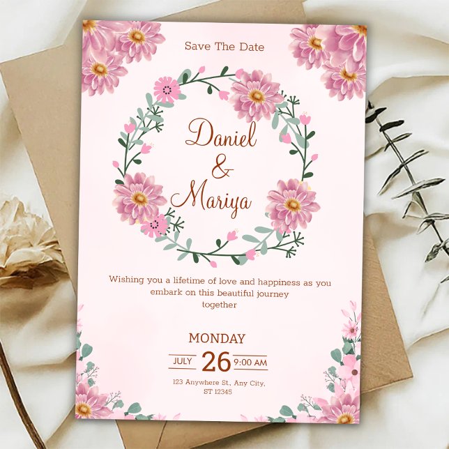 Personalize Floral wedding Invitation (Creator Uploaded)