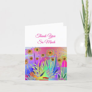 Personalize Floral Wedding Thank You Card