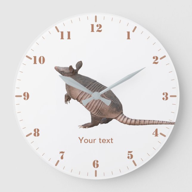 Personalize Florida wildlife nine-banded Armadillo Large Clock (Front)