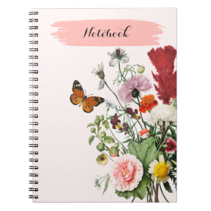 PERSONALIZE: Flowers + Butterfly   Notebook