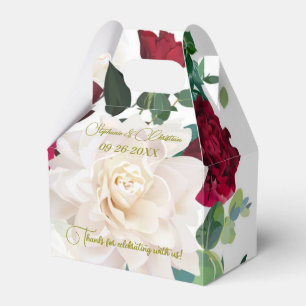 Personalize Flowers Roses Peony Dahlia Wedding Favor Box