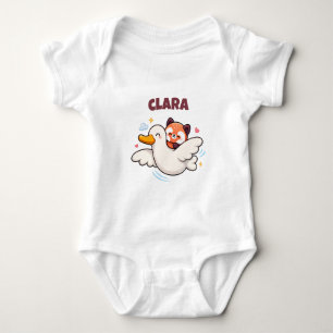 Personalize Flying Red Panda Baby Bodysuit