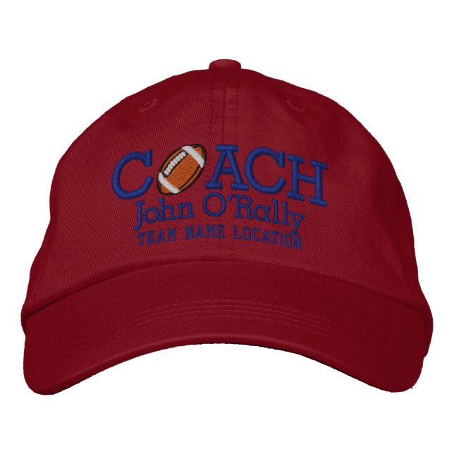 Personalize Football Coach Cap Your Name Your Game (Front)
