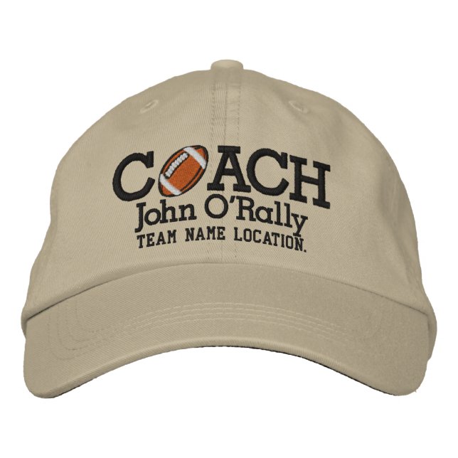 Personalize Football Coach Cap Your Name Your Game (Front)