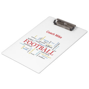 Personalize, Football Coach Thank You in Words Clipboard
