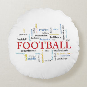 Personalize, Football Coach Thank You in Words Round Pillow