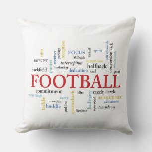 Personalize, Football Coach Thank You in Words Throw Pillow
