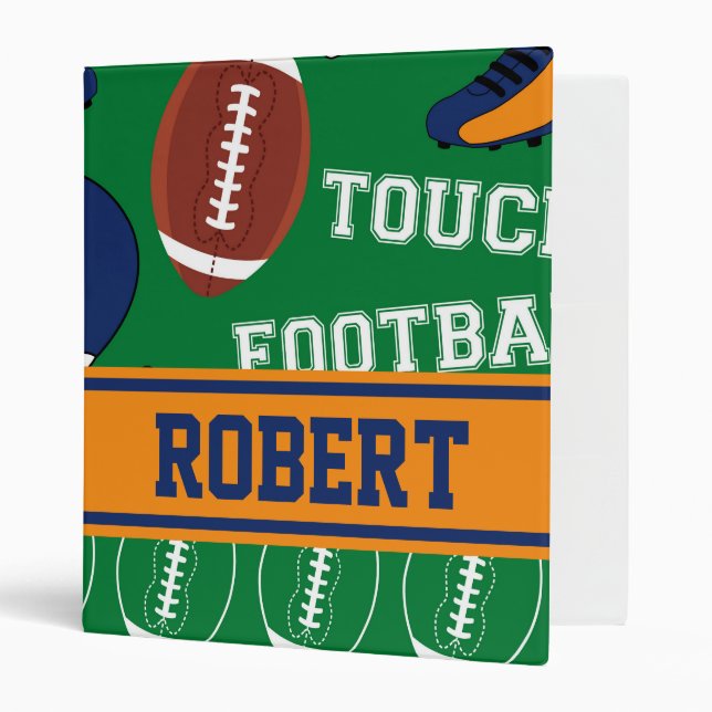 Personalize Football Sports Fan Colourful Pattern Binder (Front/Inside)