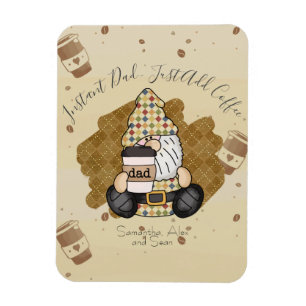 Personalize for Coffee Lover Dad Vintage Magnet