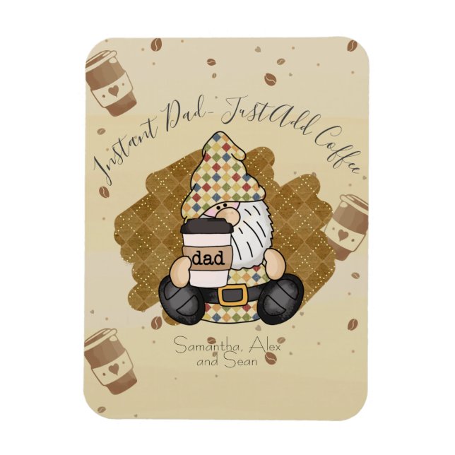 Personalize for Coffee Lover Dad | Vintage Magnet (Vertical)