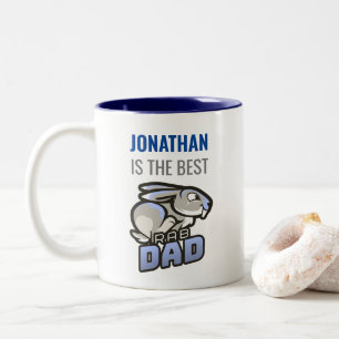 Personalize For Him Named Blue Best Rabbit Dad Two-Tone Coffee Mug