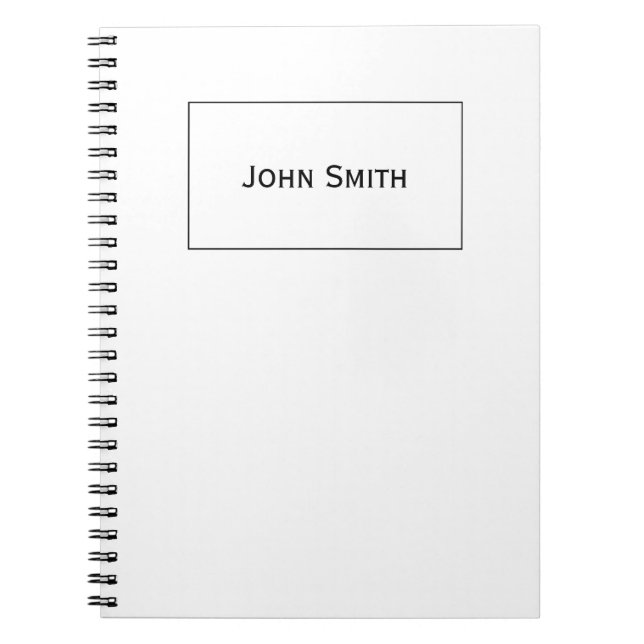 Personalize: Framed Modern Minimal Black & White Notebook (Front)
