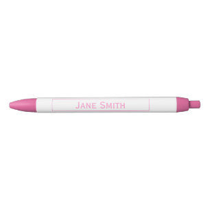 Personalize: Framed Modern Minimal Pink and White Black Ink Pen