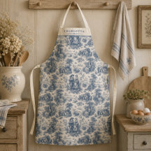 Personalize French Countryside Toile in Dusty Blue