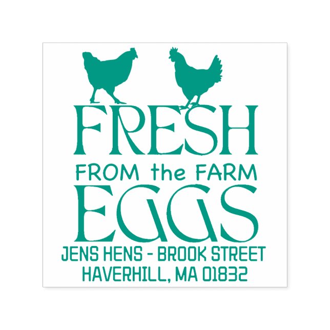 Personalize Fresh From the Farm Eggs Carton Label  Self-inking Stamp (Design)