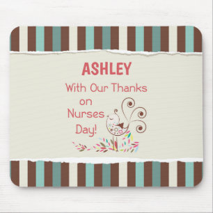 Personalize, From Group, Happy Nurses Day, Bird Mouse Pad
